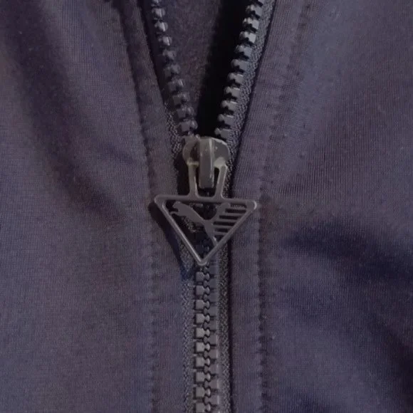 Puma Kids Size Medium Warm Up Jacket Youth Blue/White Zip Front Collar - Picture 6 of 7